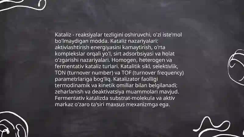 Kataliz nazariyalari.Fermentativ kataliz 3