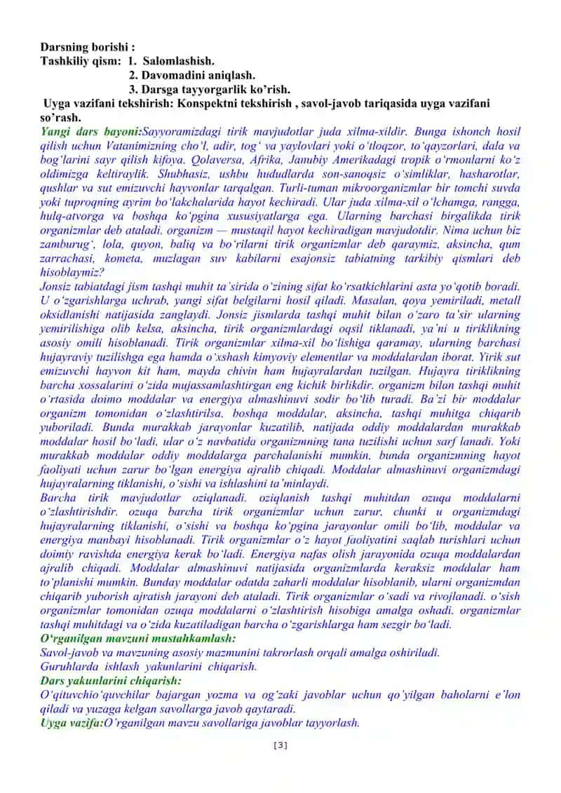 TIRIK ORGANIZMLARNING O‘ZIGA XOS XUSUSIYATLARI 3