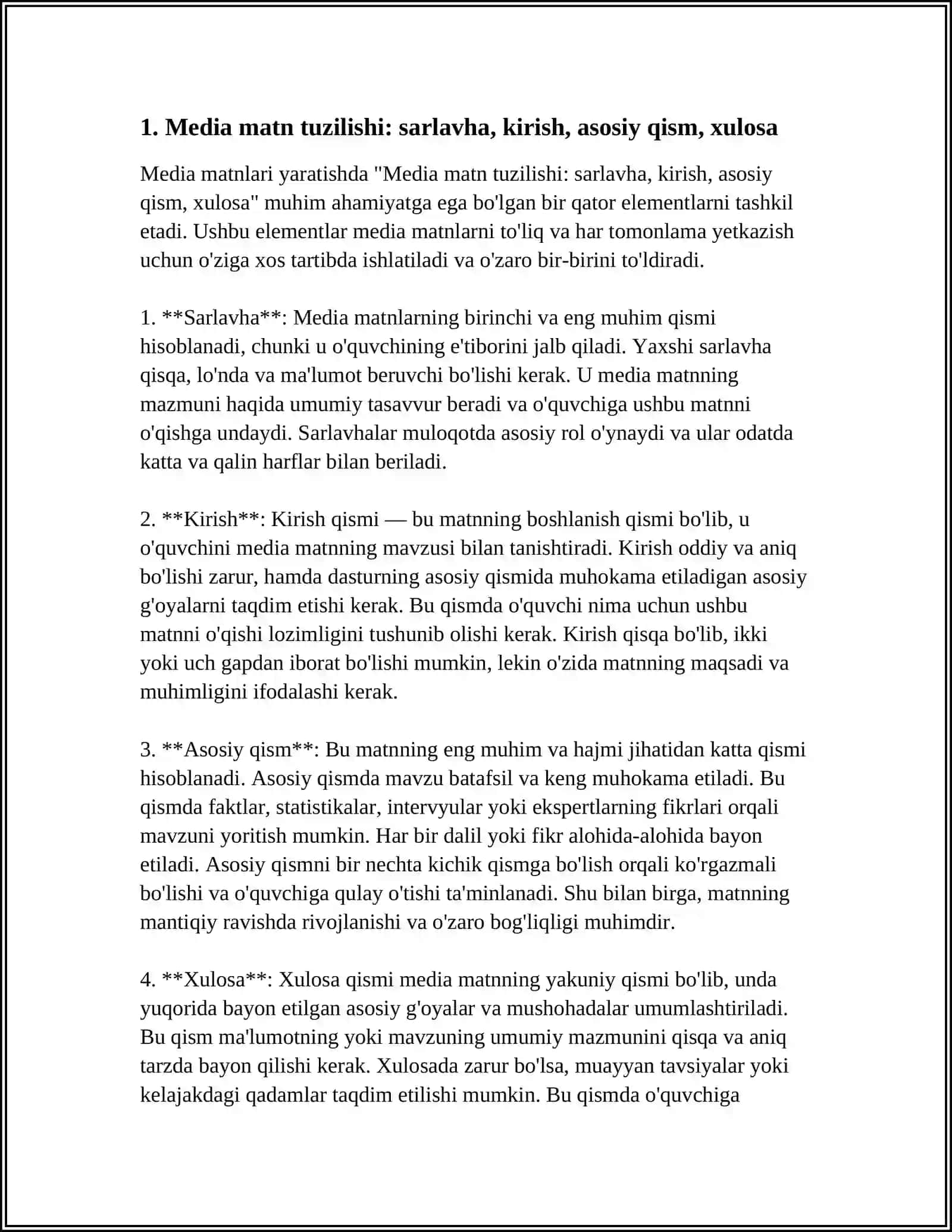 MEDIA MATNLARNI YARATISH 3