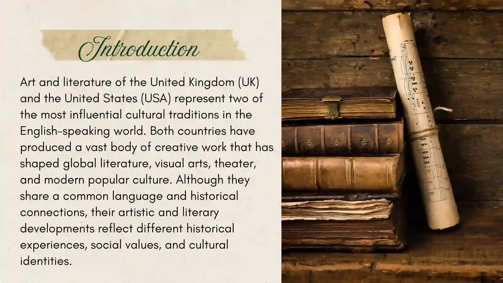 ART AND LITERATURE OF UK AND USA PLAN 3