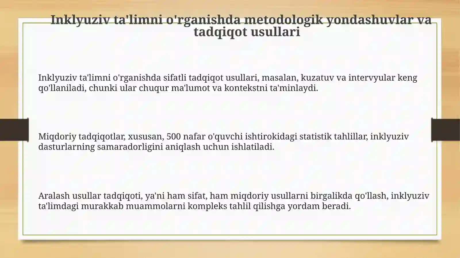 Inklyuziv ta'lim muammolarini o'rganish 3
