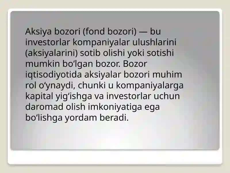 Aksiya bozori 3
