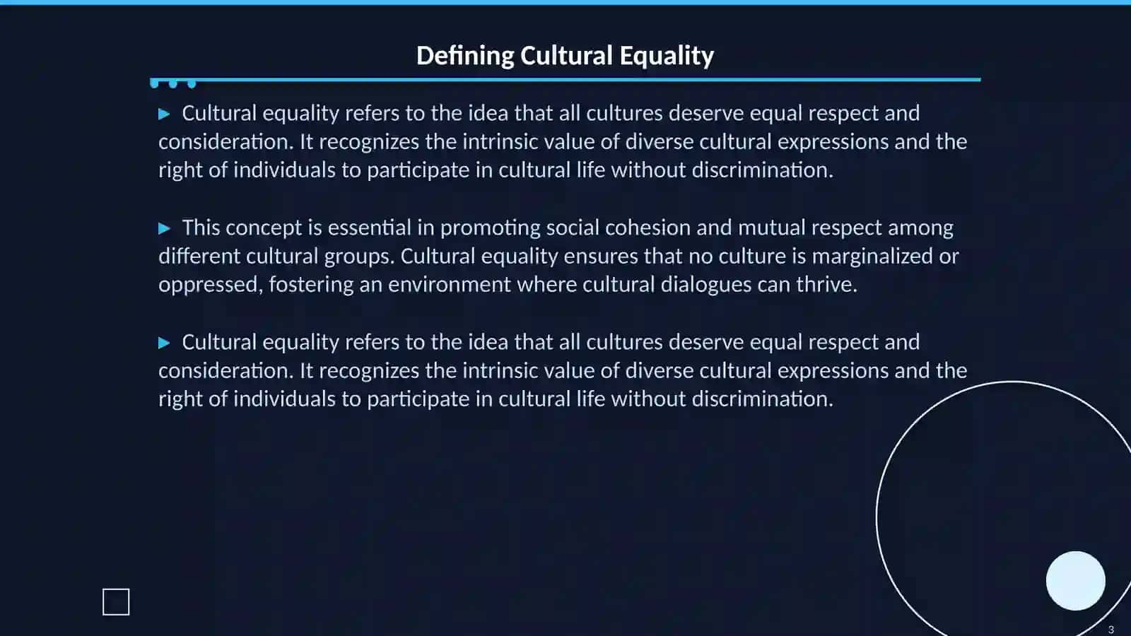 Cultural equality 3