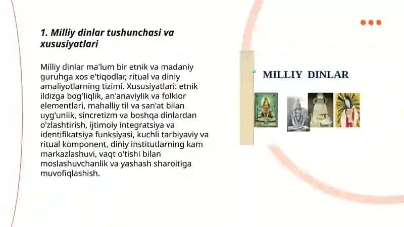Milliy dinlar 3