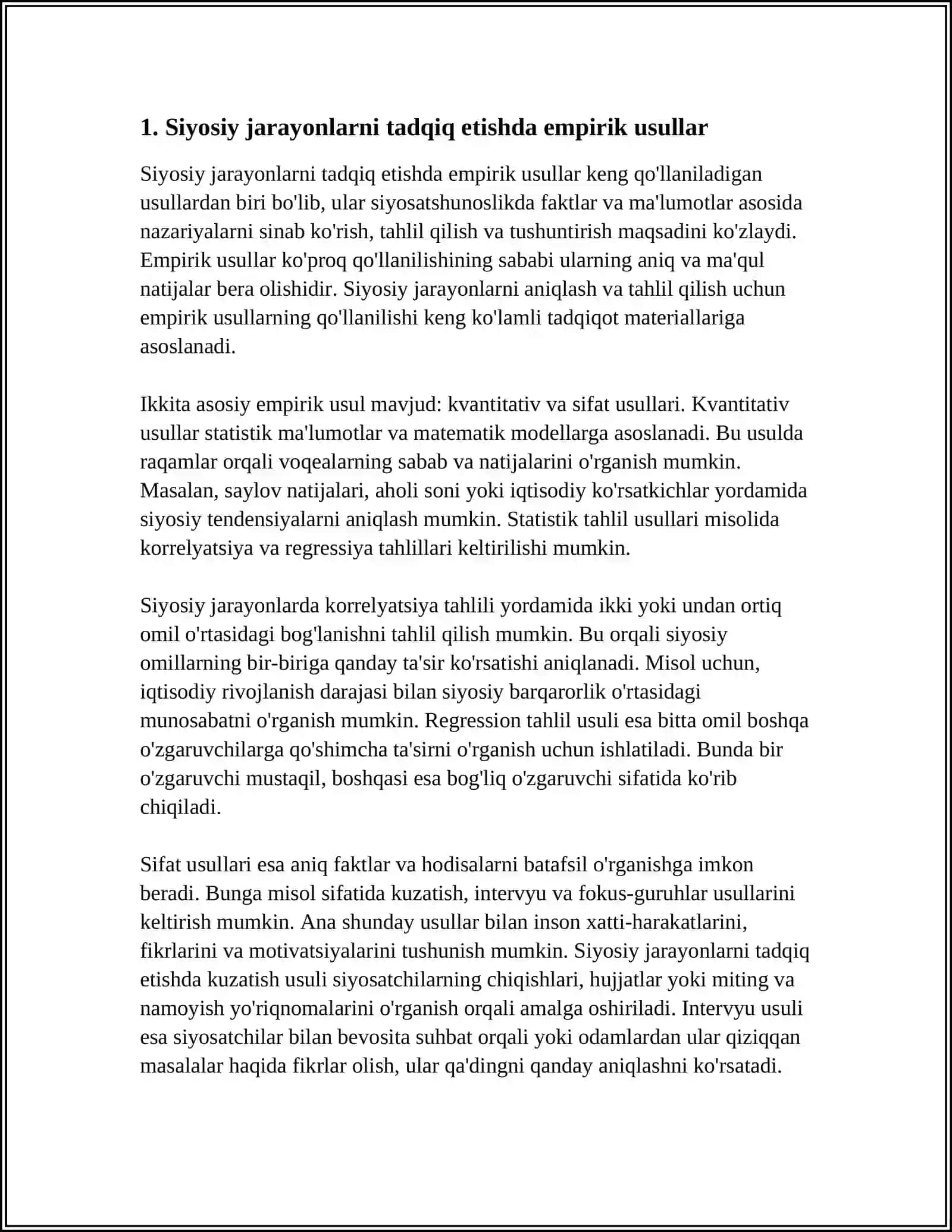 SIYOSIY JARAYONLARNING O'RGANILISH USULLARI 3