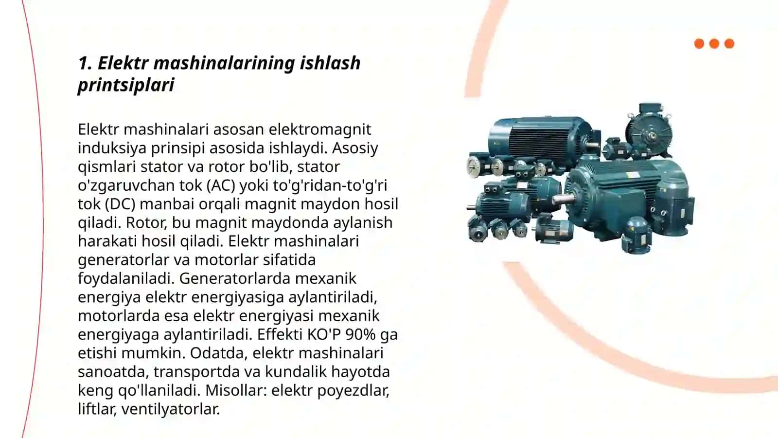 Elektor mashinalarining ekspluatatsiya rejimlari 3
