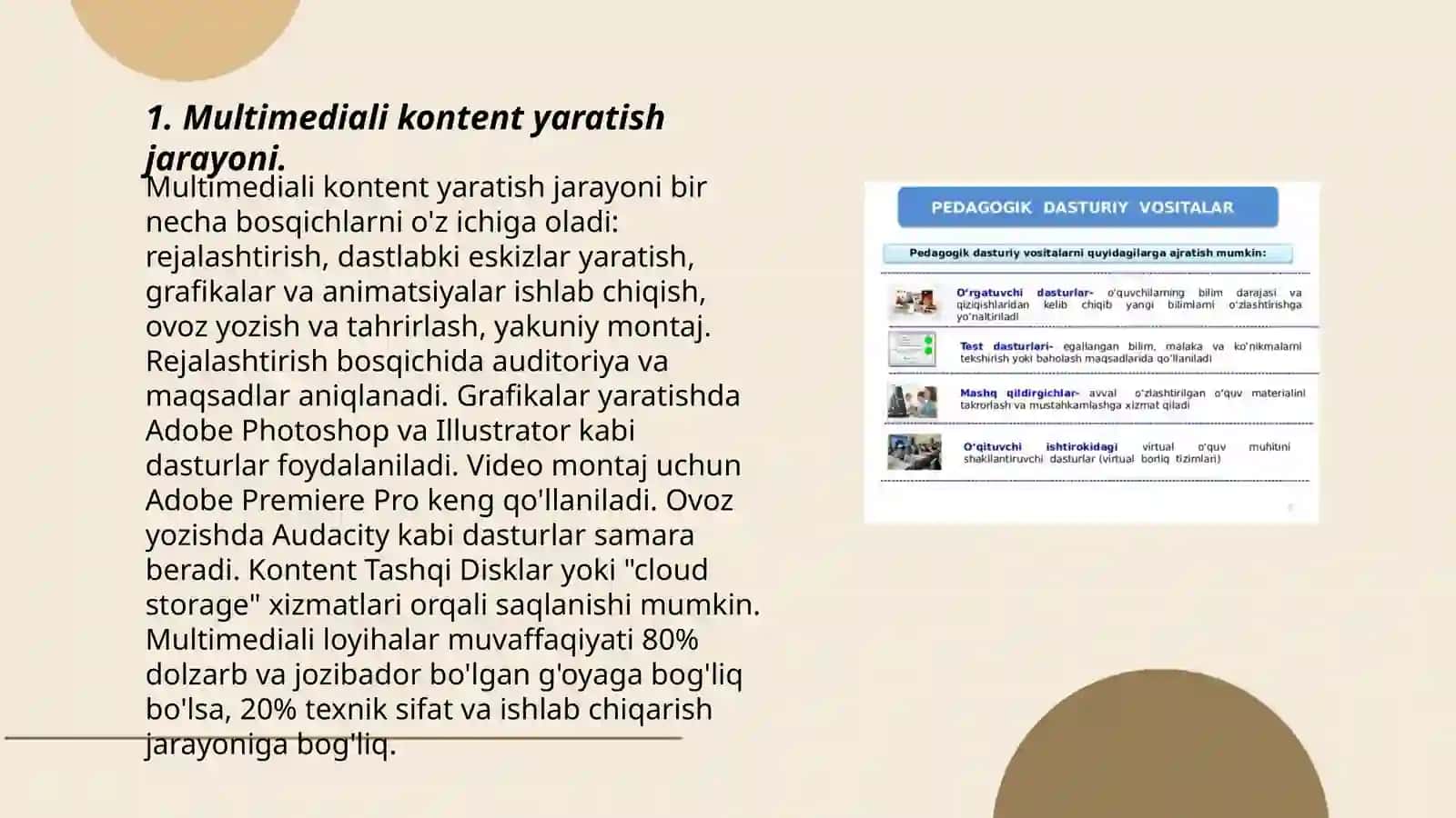 Pedagogik dasturiy vositalar (AutoPlayMedia Studio, CourseLab, va boshqalar) yordamida multimediali o‘quv kurslarini yaratish 3