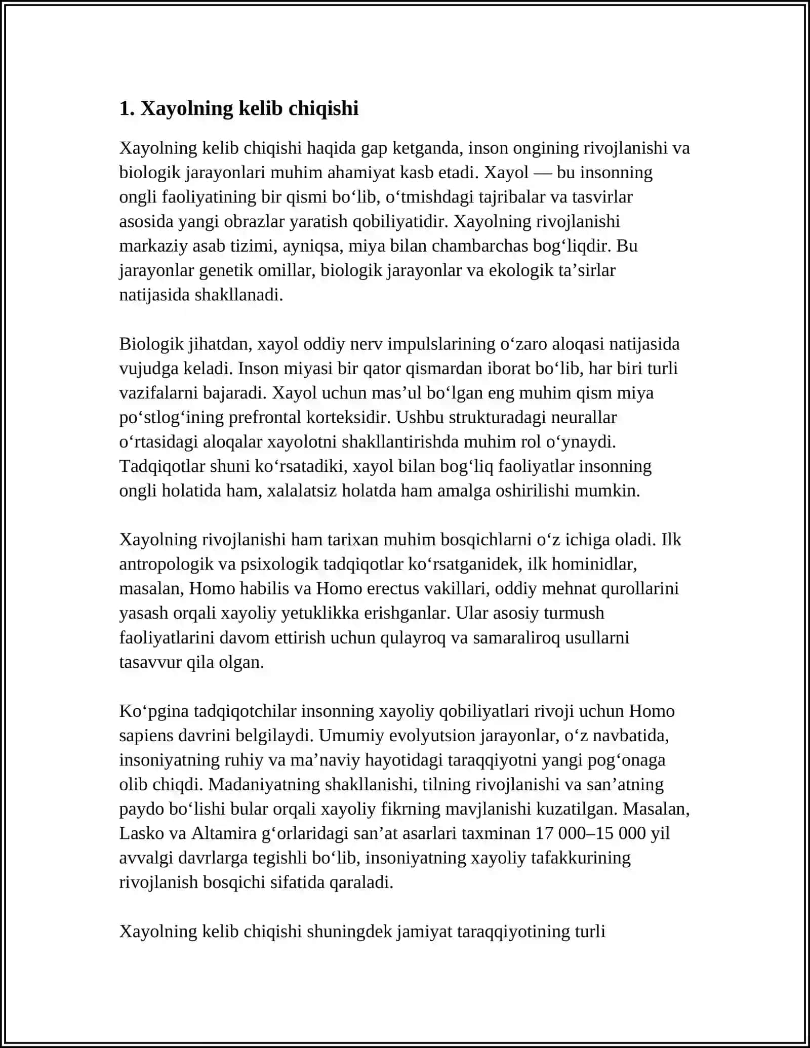 XAYOL HAQIDA TUSHUNCHA 3