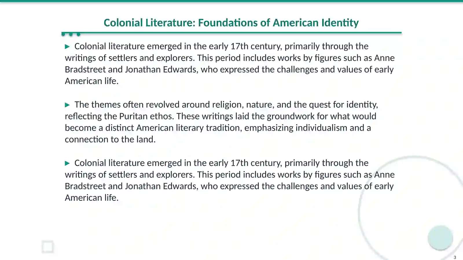 American literary periods and its leading trends 3