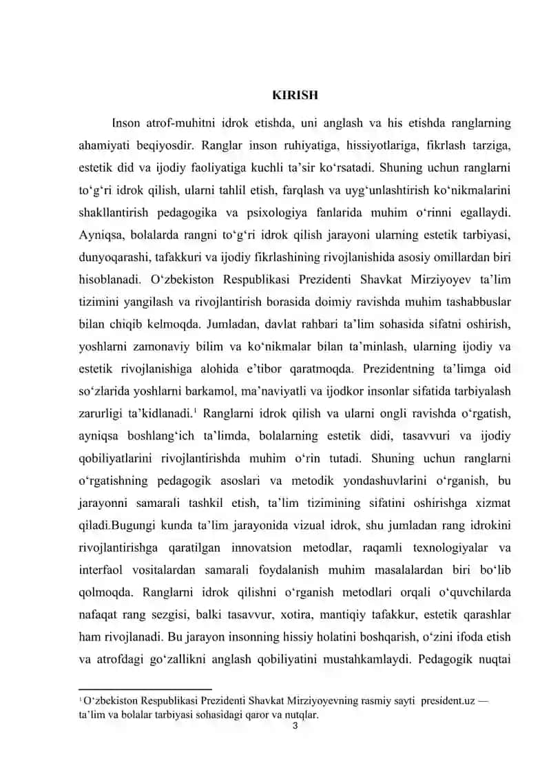 Ranglarni idrok qilishni o'rganish metodlari 3