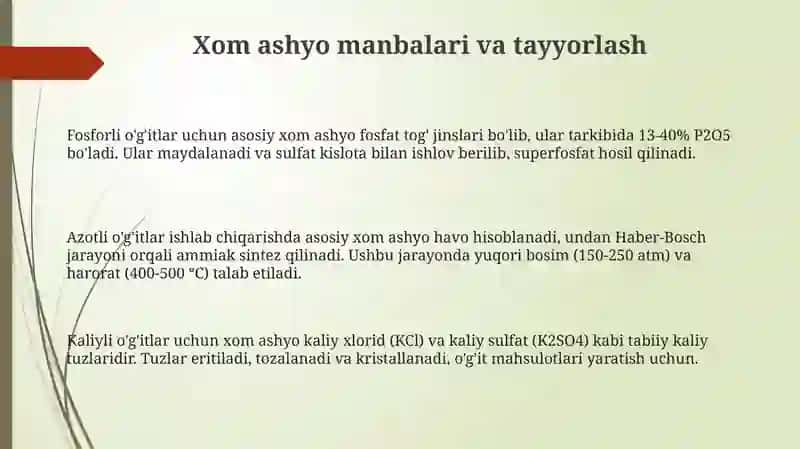 Minralo‘g‘itlar ishlab chiqarish texnalogiyasi 3