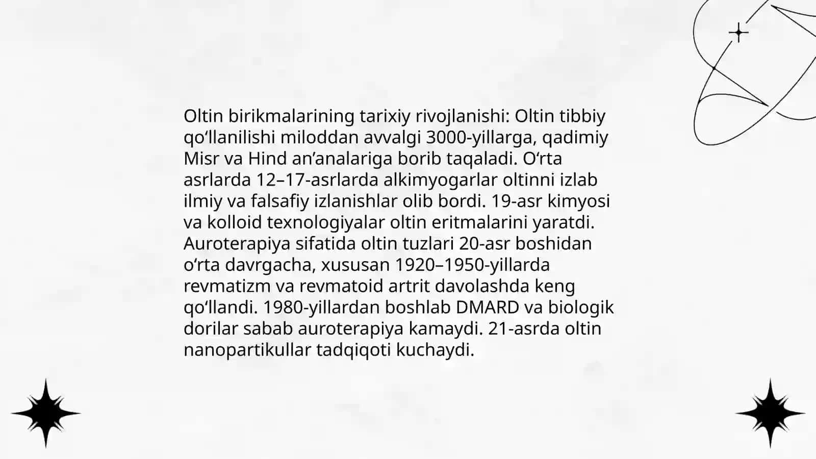 Oltin birikmalarining tibbiyotda qo’llanishi, auroterapiya 3