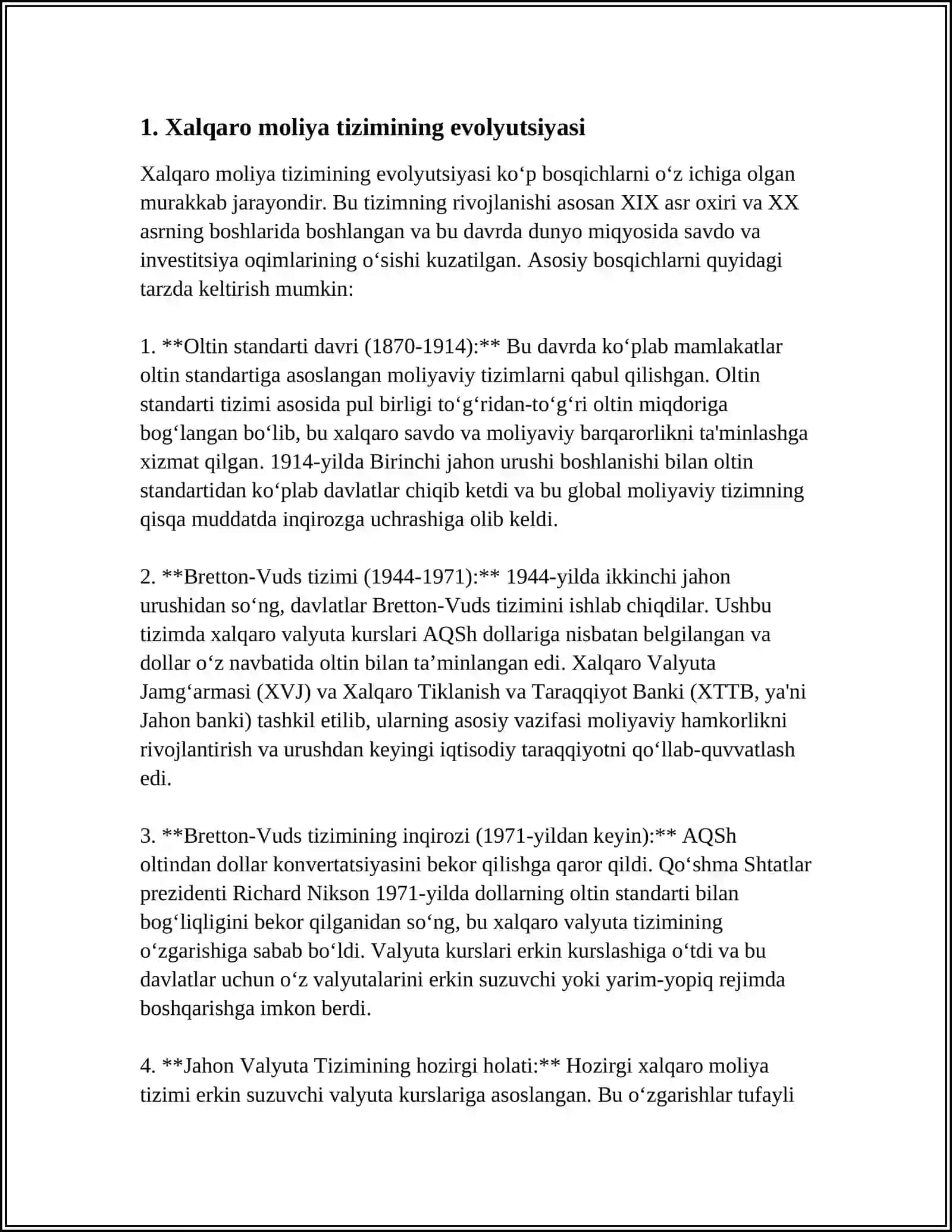 JAHON MOLIYA TIZIMINING BEQARORLIGI 3