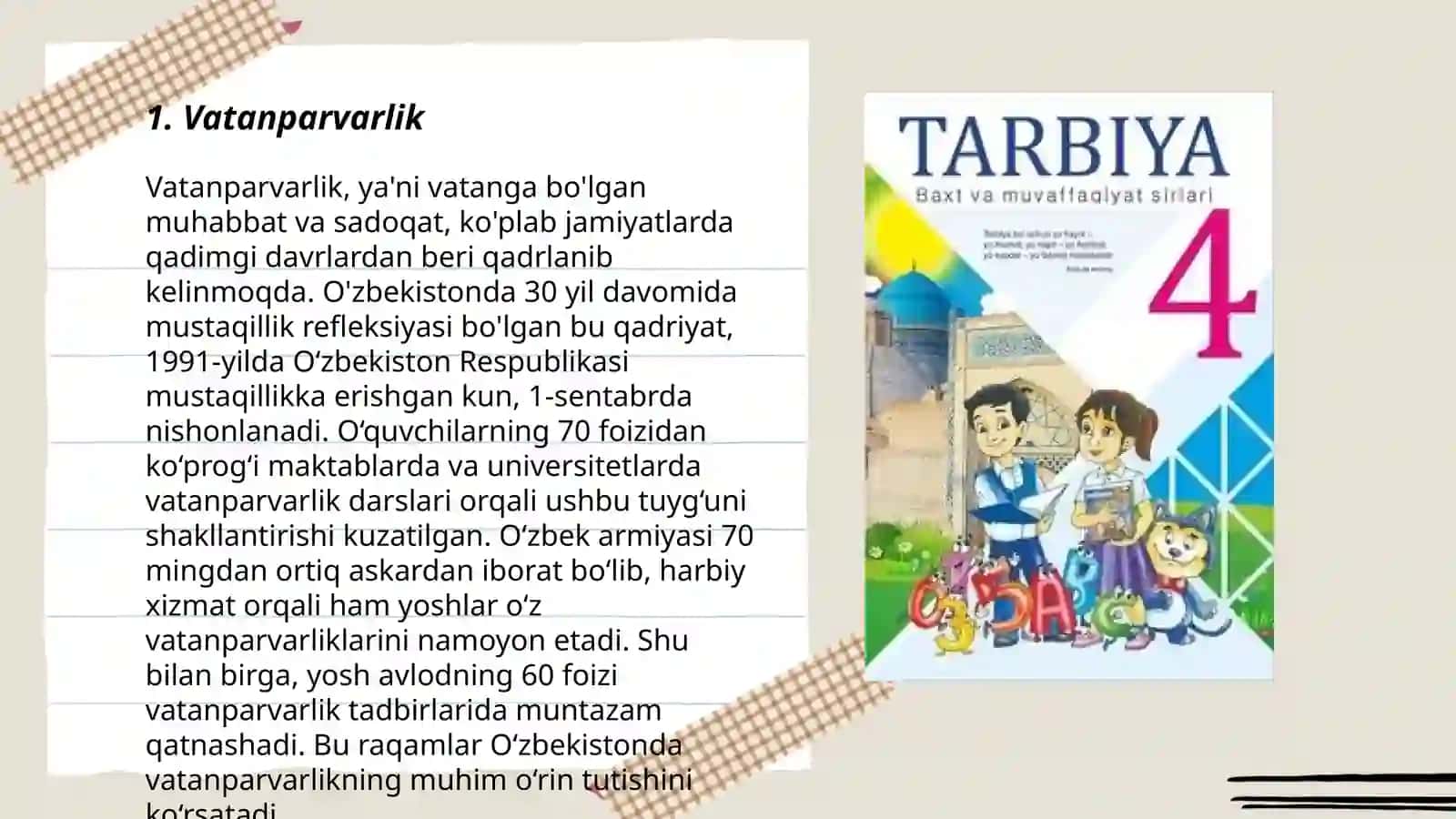 3-4 sinflarda Tarbiya darsligini o'rganish 3