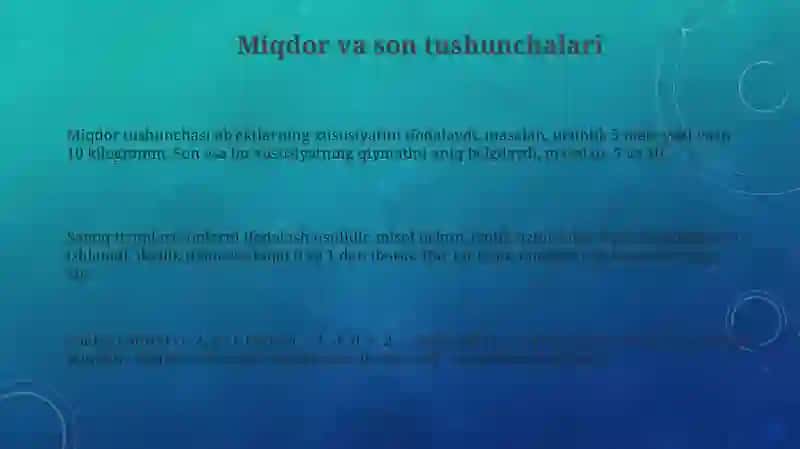 Miqdor va son tushunchalari 3