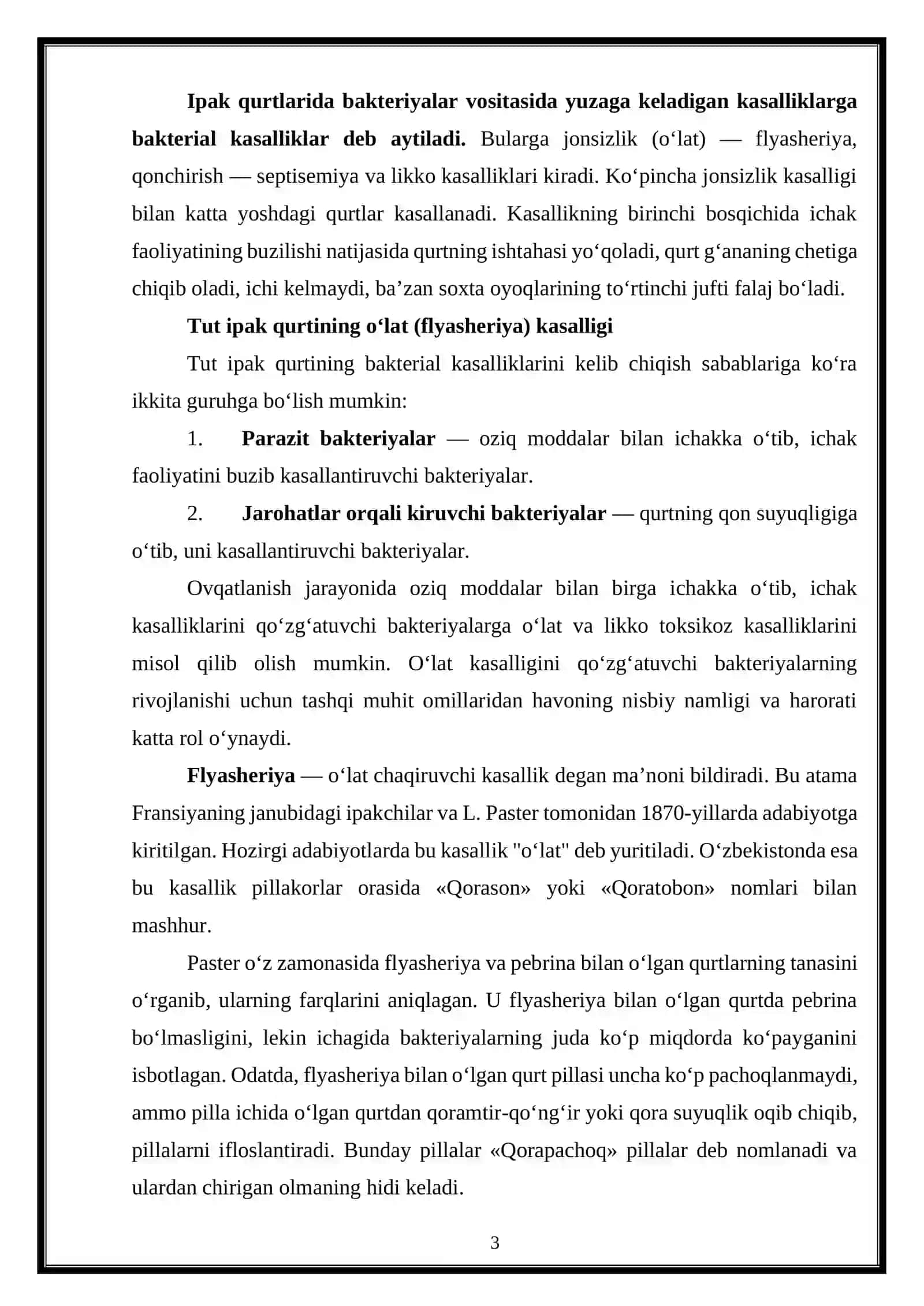 Tut ipak qurtining o‘lat-flasheriya kasalligi 3