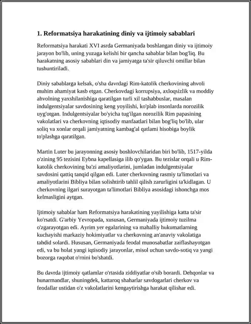 GERMANIYADA REFORMATSIYA HARAKATINING VUJUDGA KELISHI 3