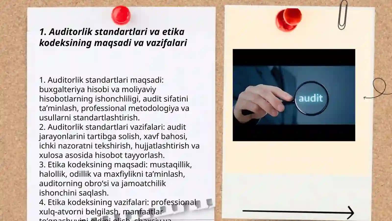 Auditorlik standarti va etika kodeksining oʻxshash va farqli jihatlari 3