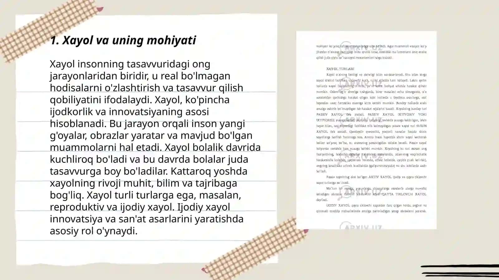 Xayol haqida tushuncha 3