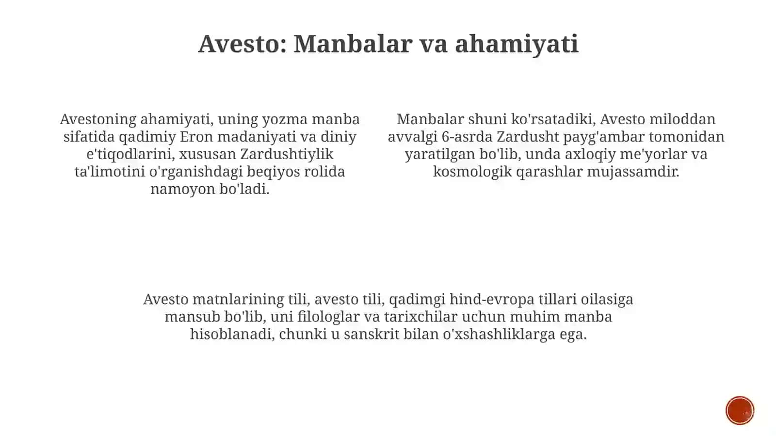 Avesto. Qahramonlik eposlarini o'rganish 3