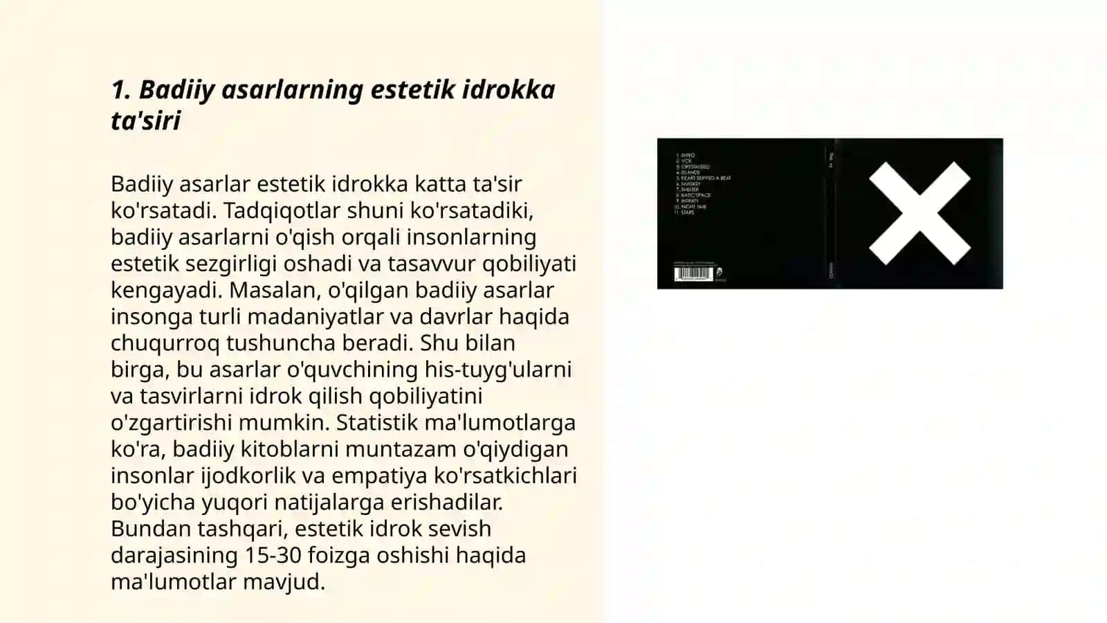 Badiiy asarlarning estetik idrok etishda ahamiyati 3