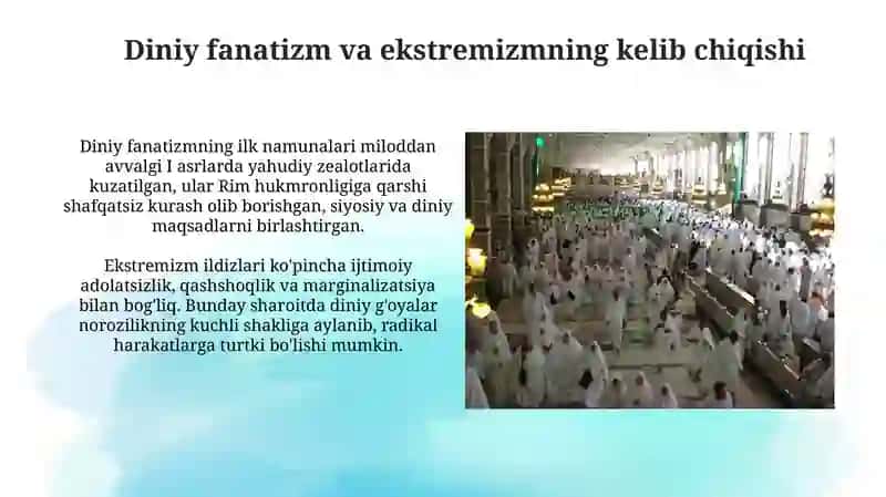 Diniy fanatizm, ekstrerimizm, fundamentalizm, terrorizmning tarixi 3