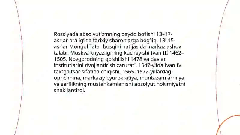 Rossiyada absolyutizmning shakllanishi 3