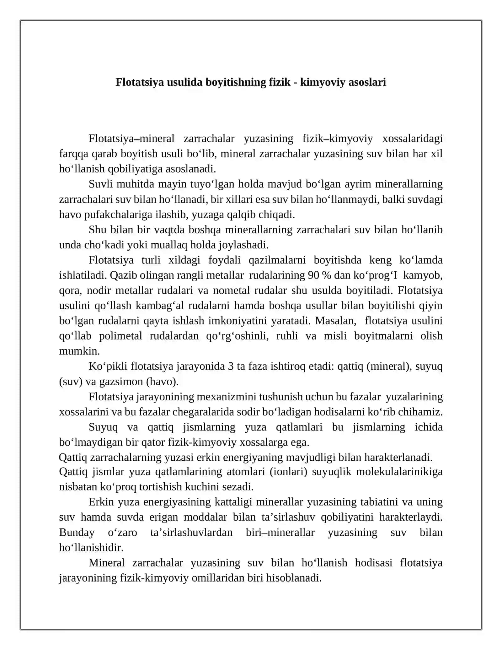 Flоtаtsiya usulidа boyitish texnologiyasi 3