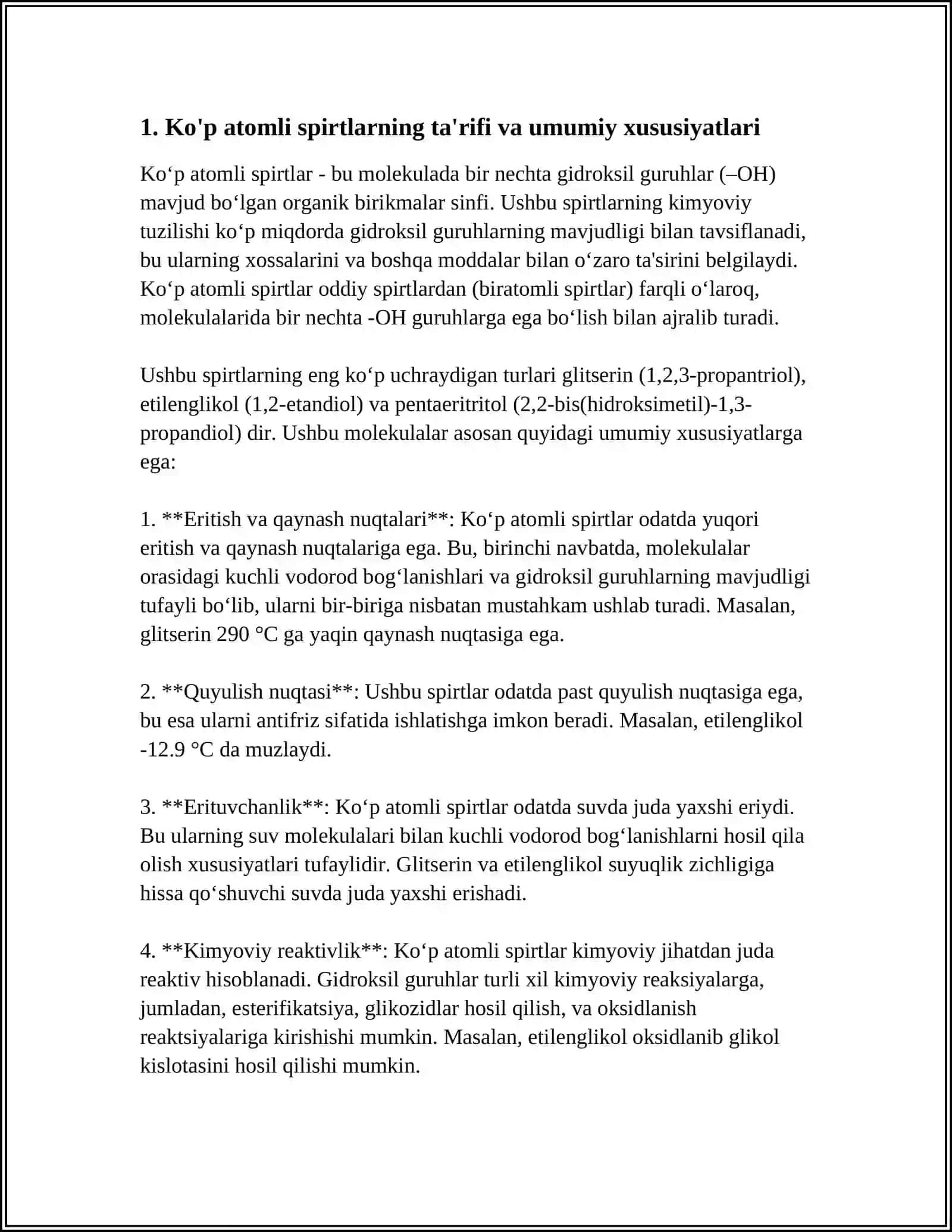 POLIFUNKTSIONAL BIRIKMALAR KOʻP ATOMLI SPIRTLAR 3