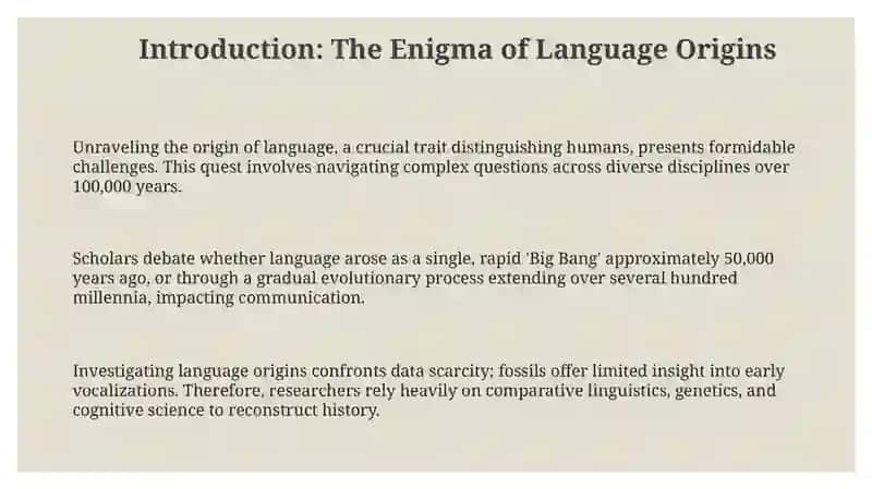 Theories on the origin of language 3
