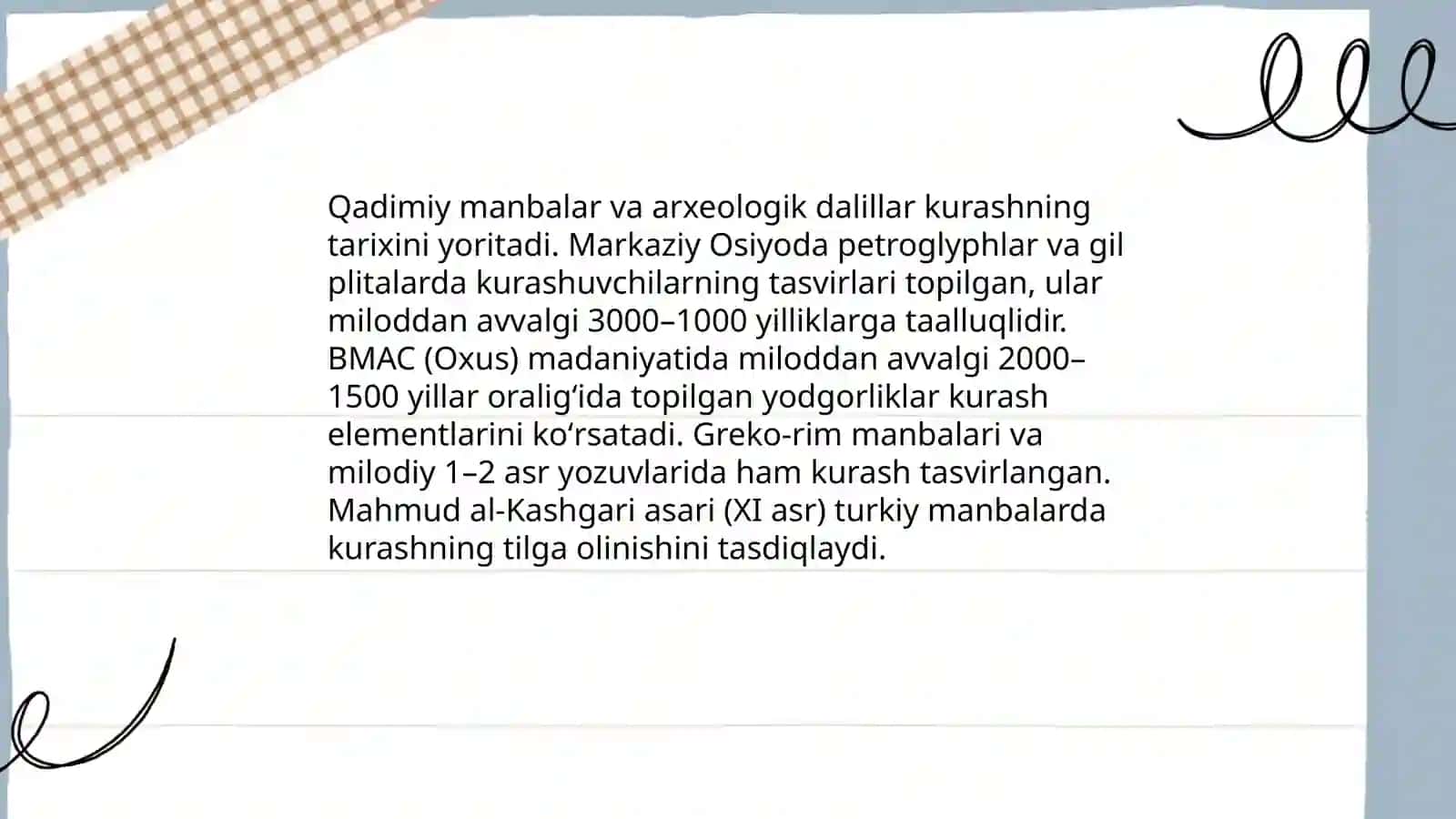 Kurashning kelib chiqishi va rivojlanishi tarixi 3
