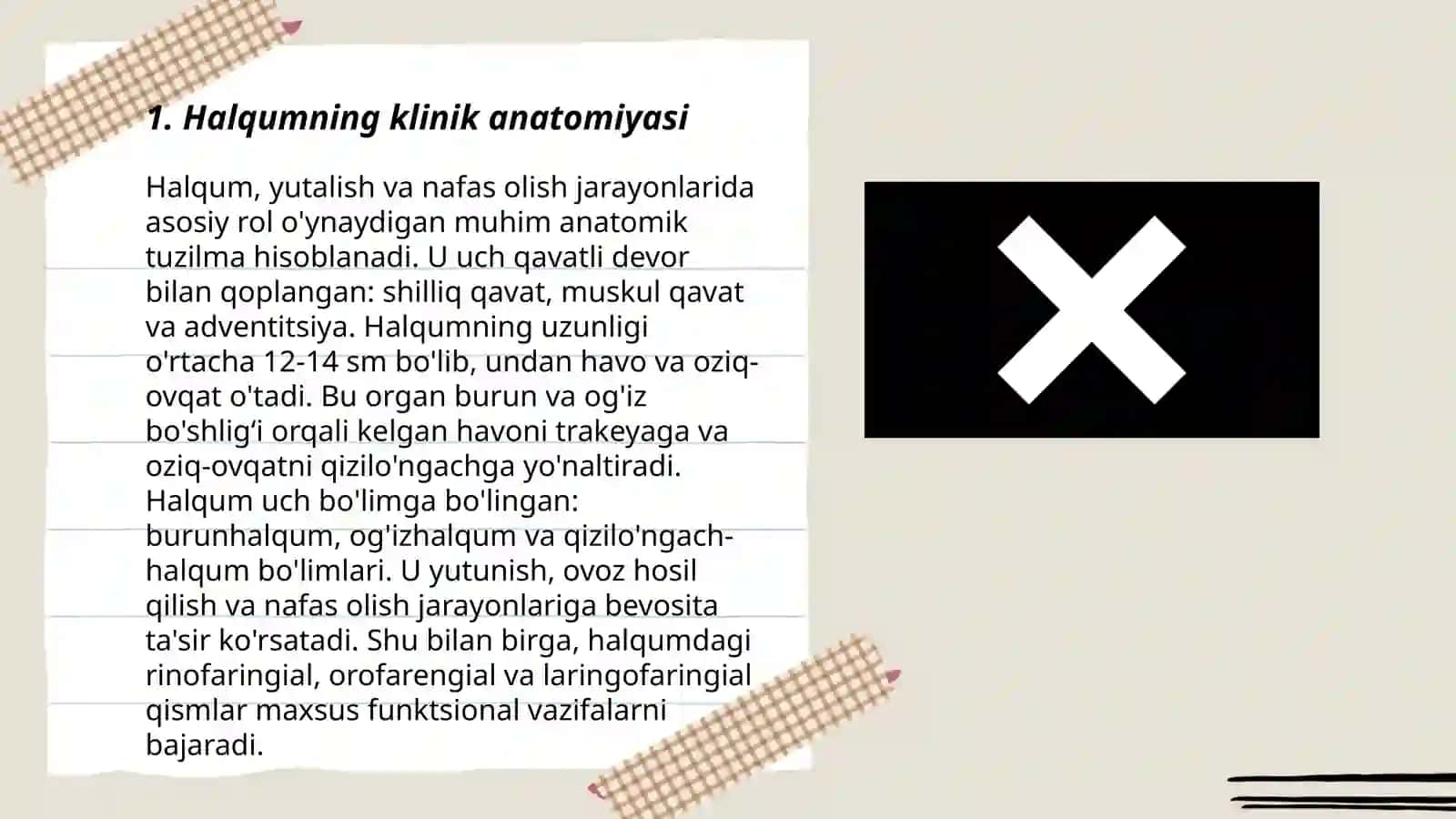 Halqumning, hiqildoq klinik anatomiyasi 3