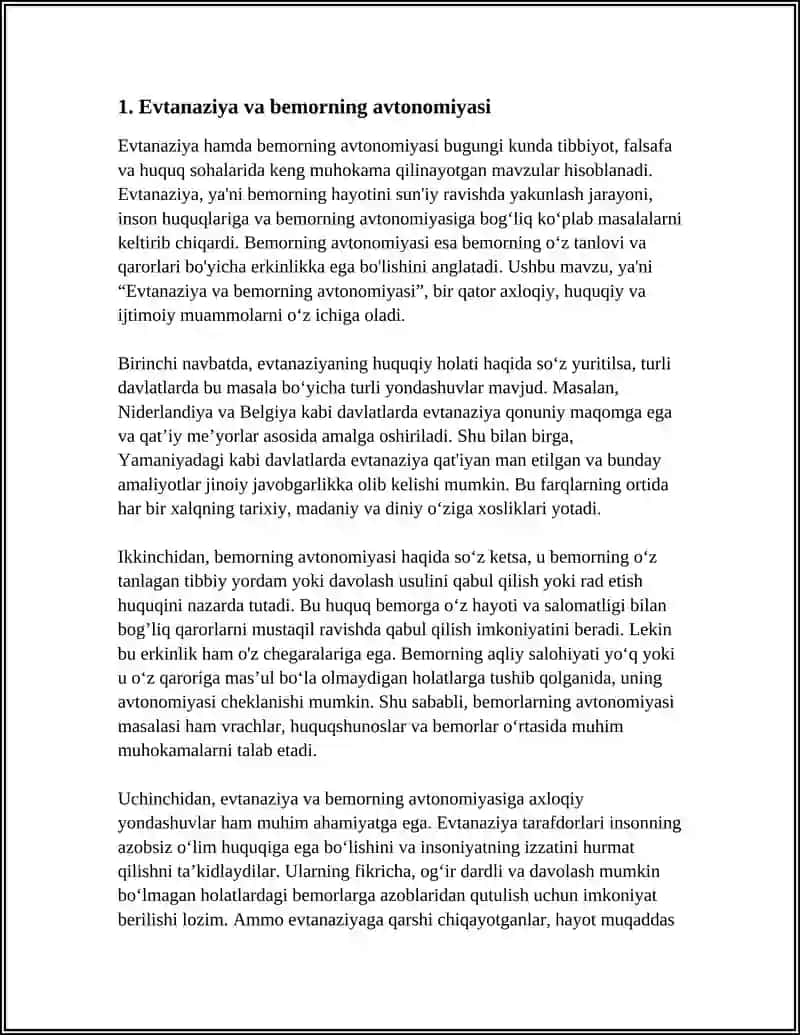 Evtanaziya muammolari 3