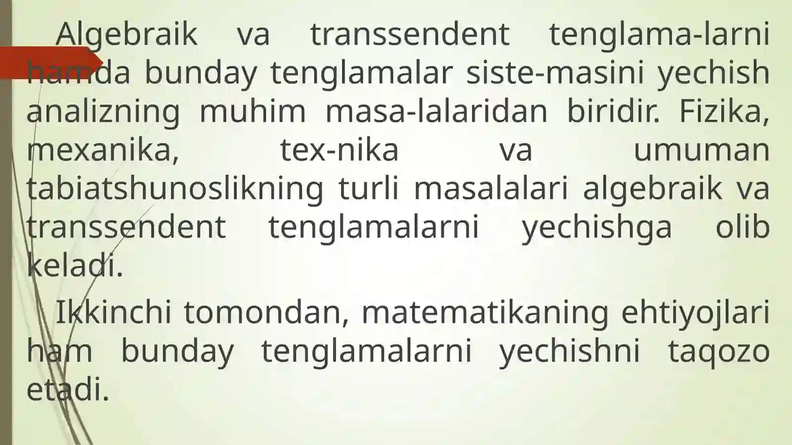 Sonli tenglamalarni taqribiy yechish 3