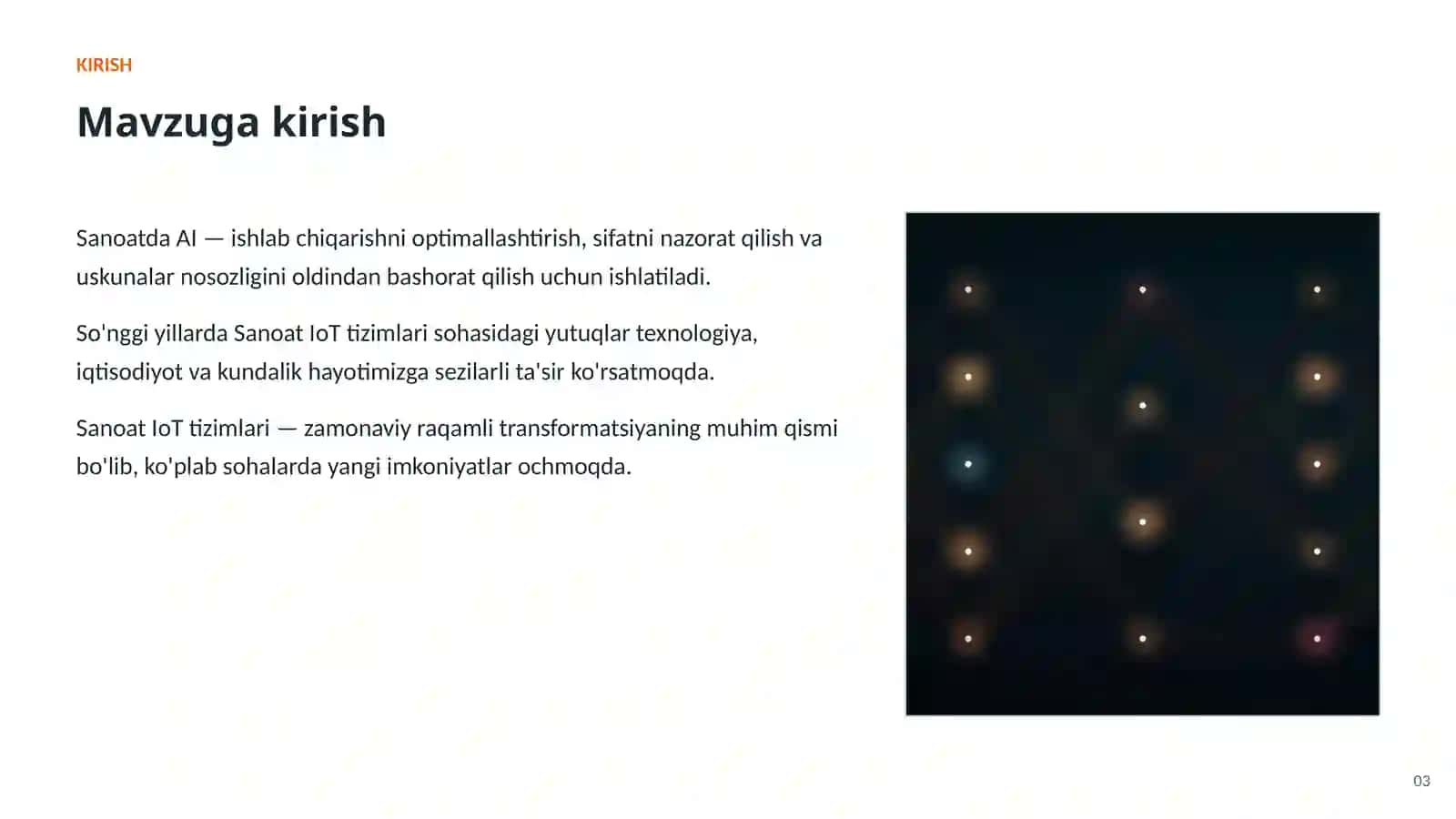 SUN'IY INTELLEKT • AI SANOAT VA ISHLAB CHIQARISHDA 3