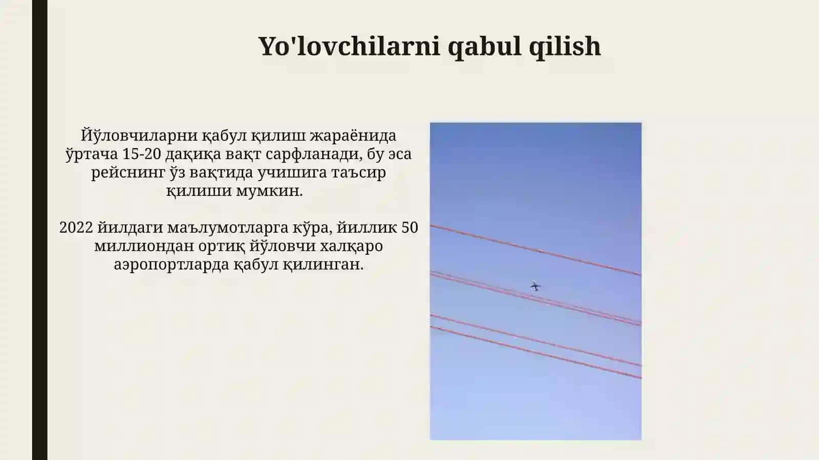Yo'lovchilarni qabul qilish 3