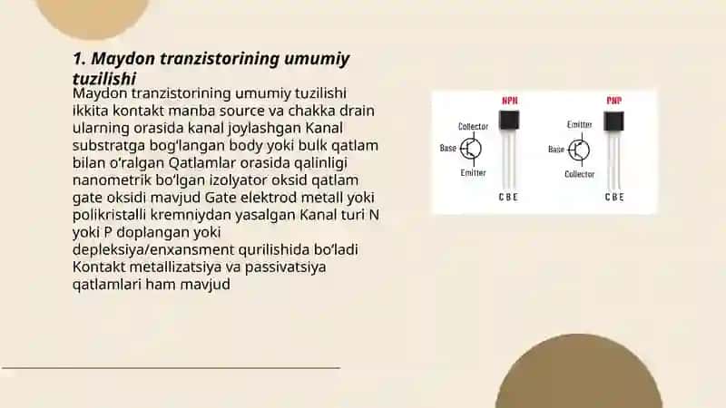 Maydon tranzistorlarining tuzilishi 3