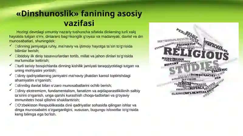 DINSHUNOSLIK FANIGA KIRISH 3