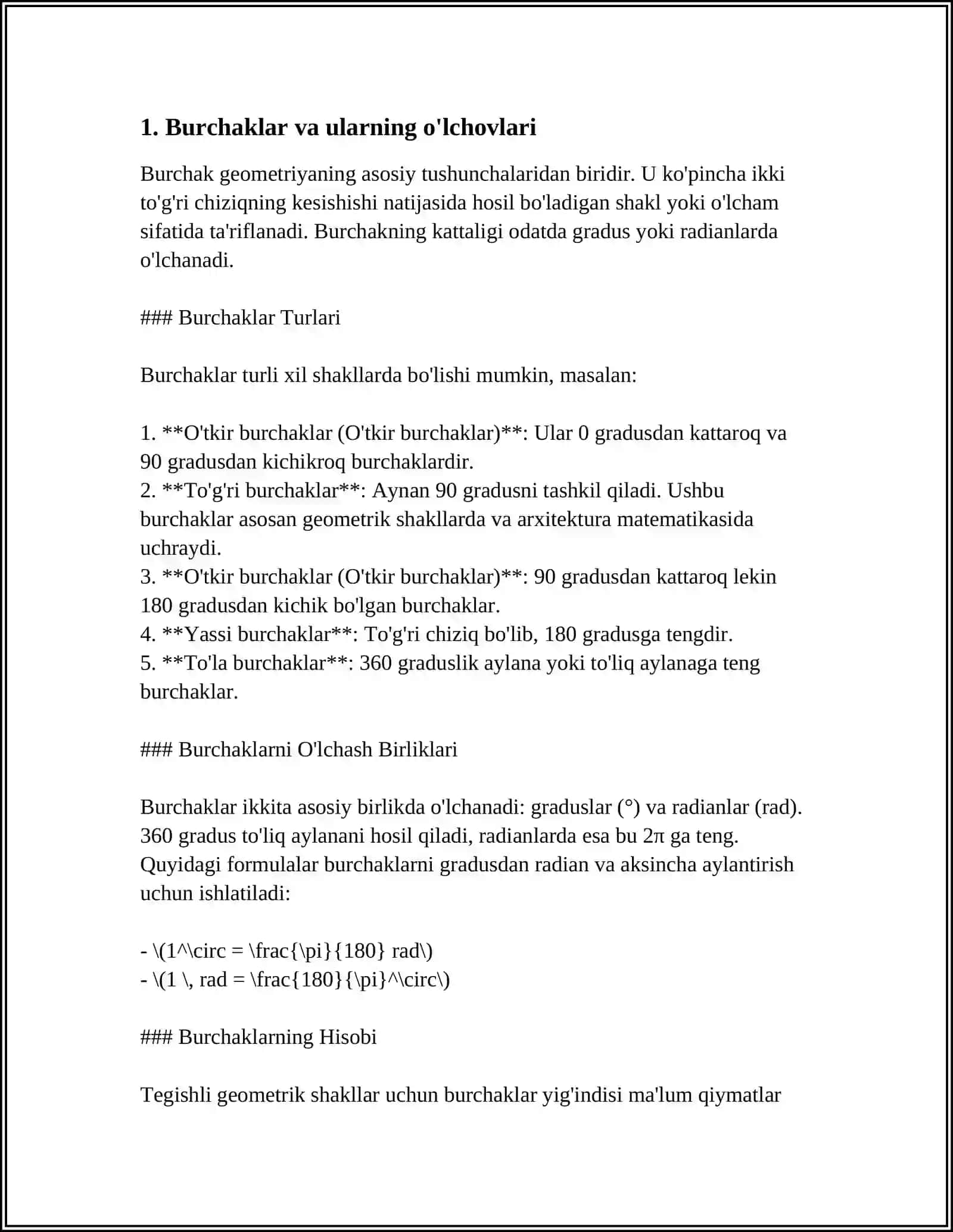 TRIGONAMETRIYA. ASOSIY TRIGONAMETRIK AYNIYATLAR. QO'SHISH FORMULALARI 3