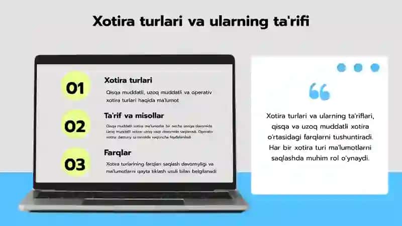 Xotira turlari va ularning farqlari 3