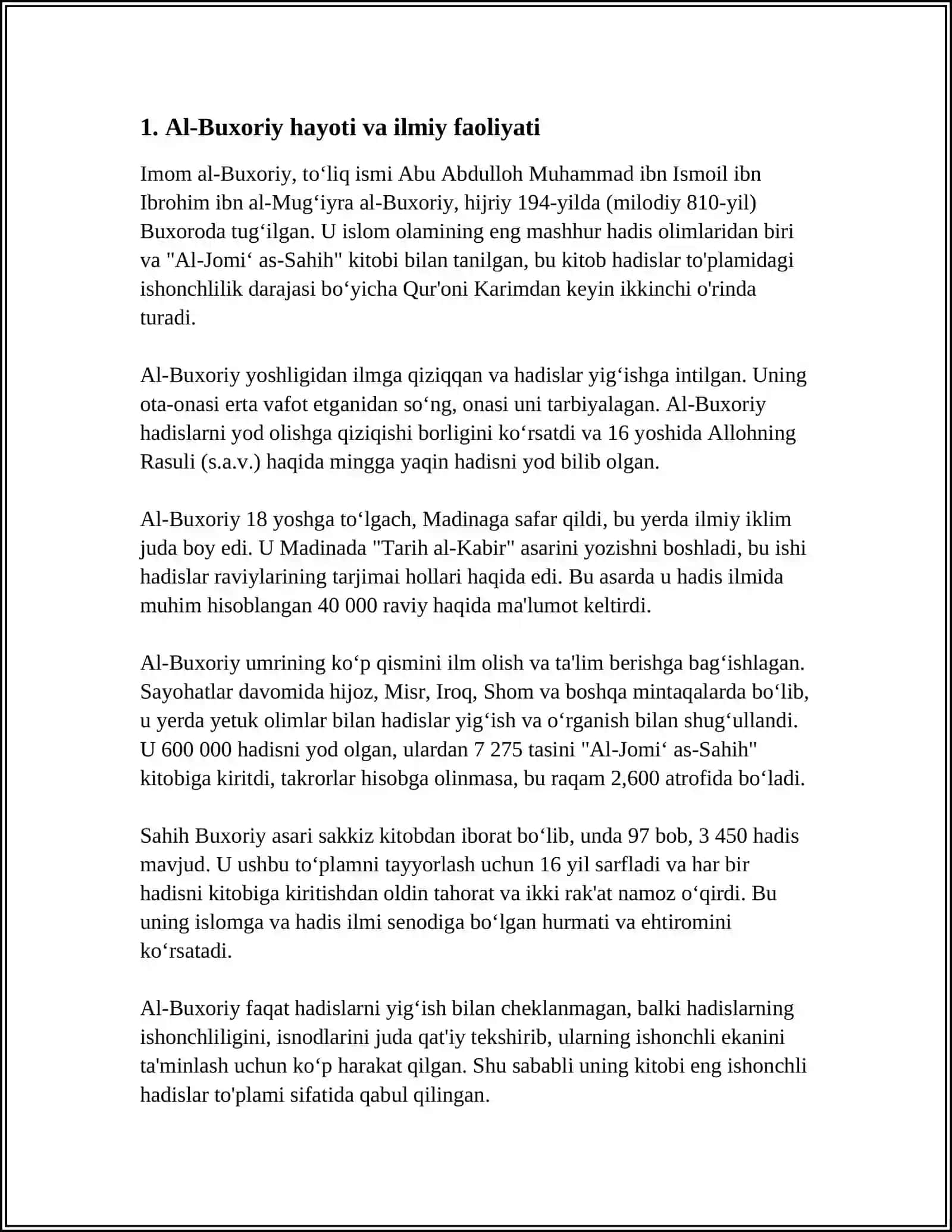 Al-Adab al-Mufrad asarini taxlil etish 3