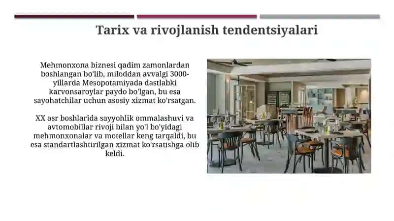 Mehmonxona va restoranindustriyasiningrivojlanishi 3