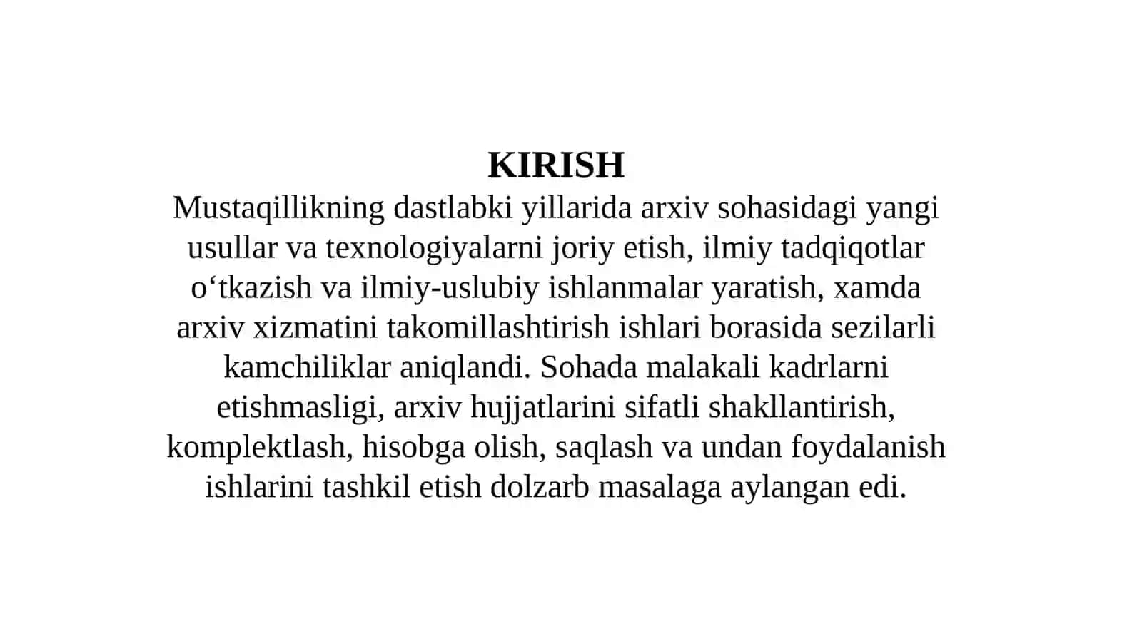 O’zbekistonda arxiv ishi sohasidagi islohotlar 3