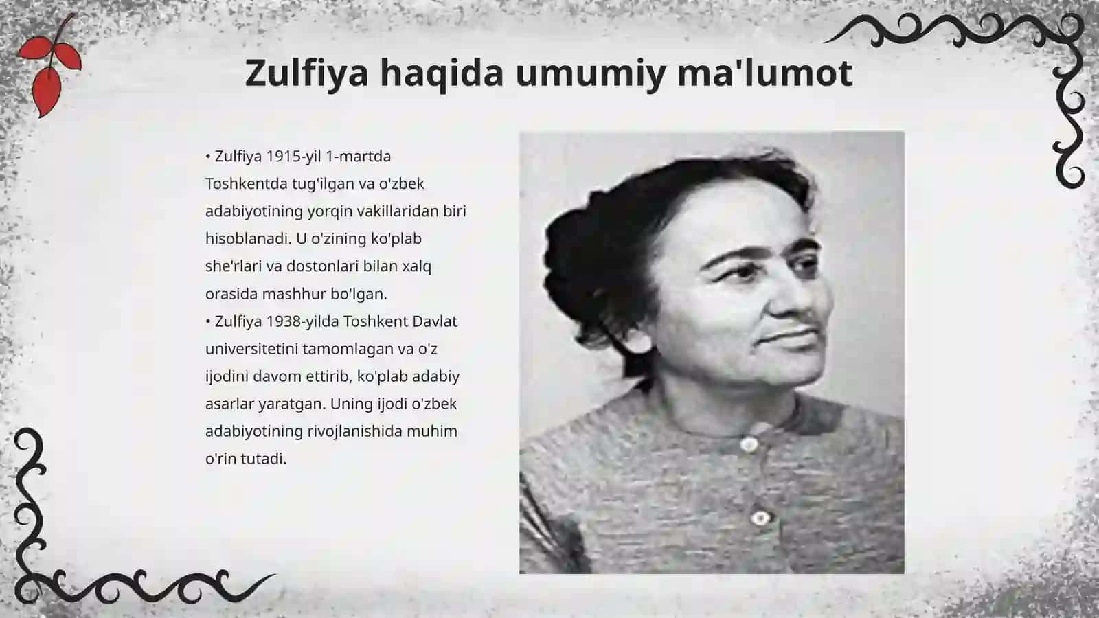 Zulfiya she'riyatida vafo timsoli 3
