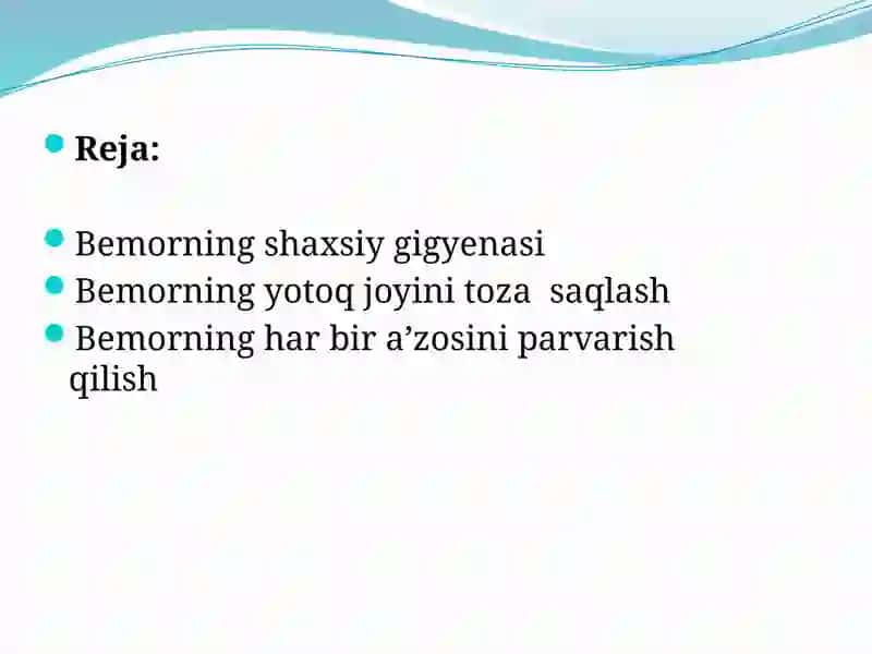 Bemorning Shaxsiy Gigiyenasi 3