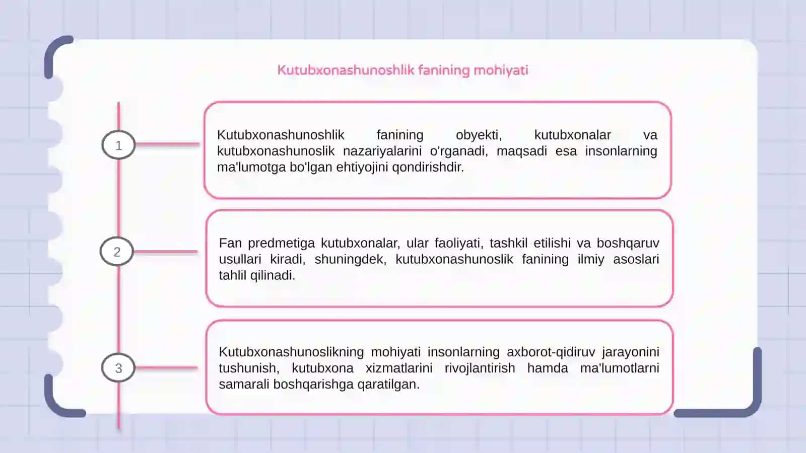 Kutubxonashunoshlik fanini obyekti va predmeti 3