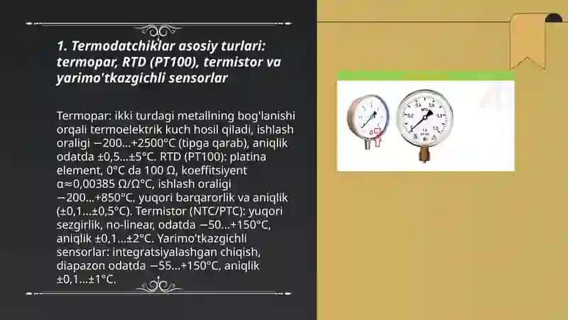 Xaroratni o'lchash termodatchiklar qo'llashni o'rganish 3