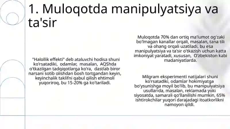 Muloqot va shaxslararo munosabatlar psixologiyasi 3