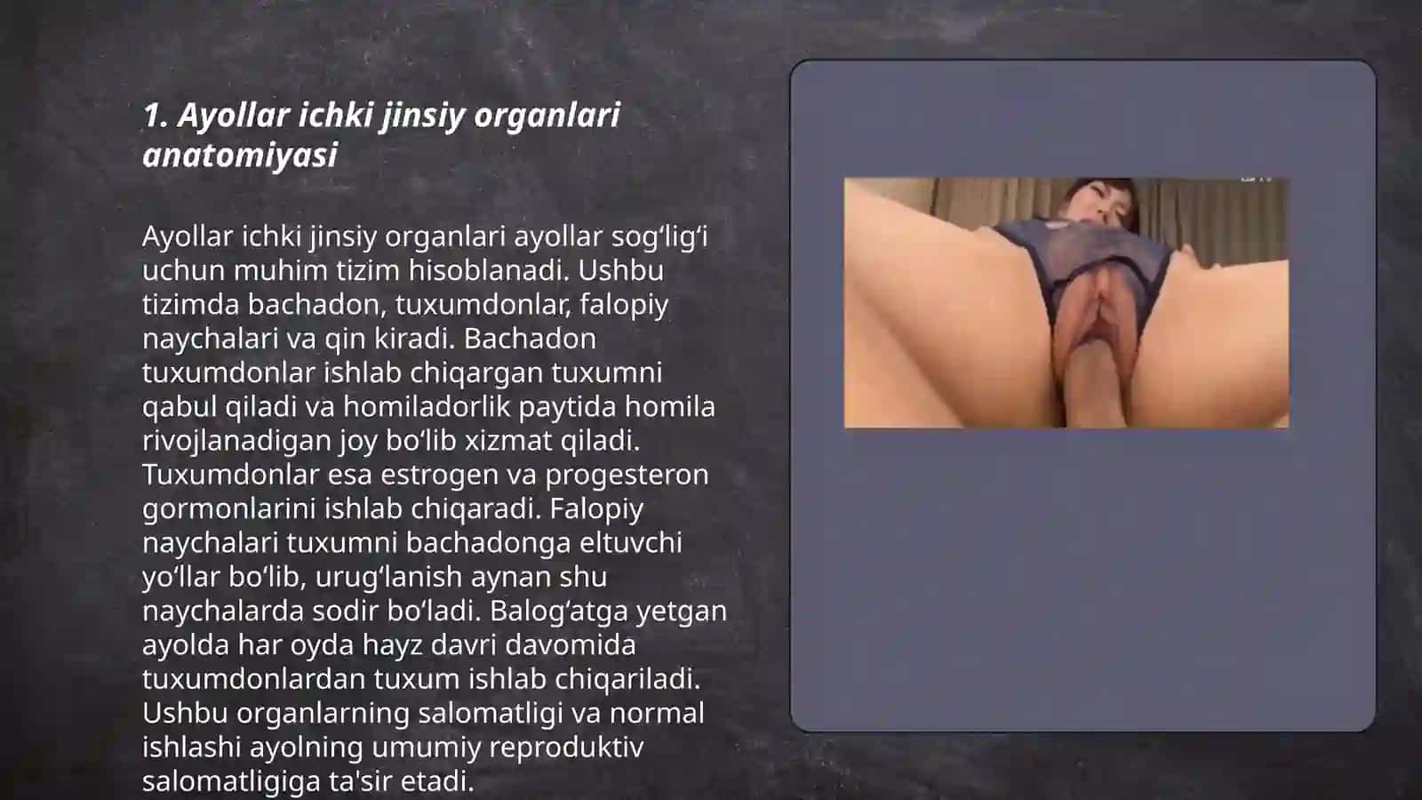 Ayollar ichki jinsi azolarining tuzilishi 3