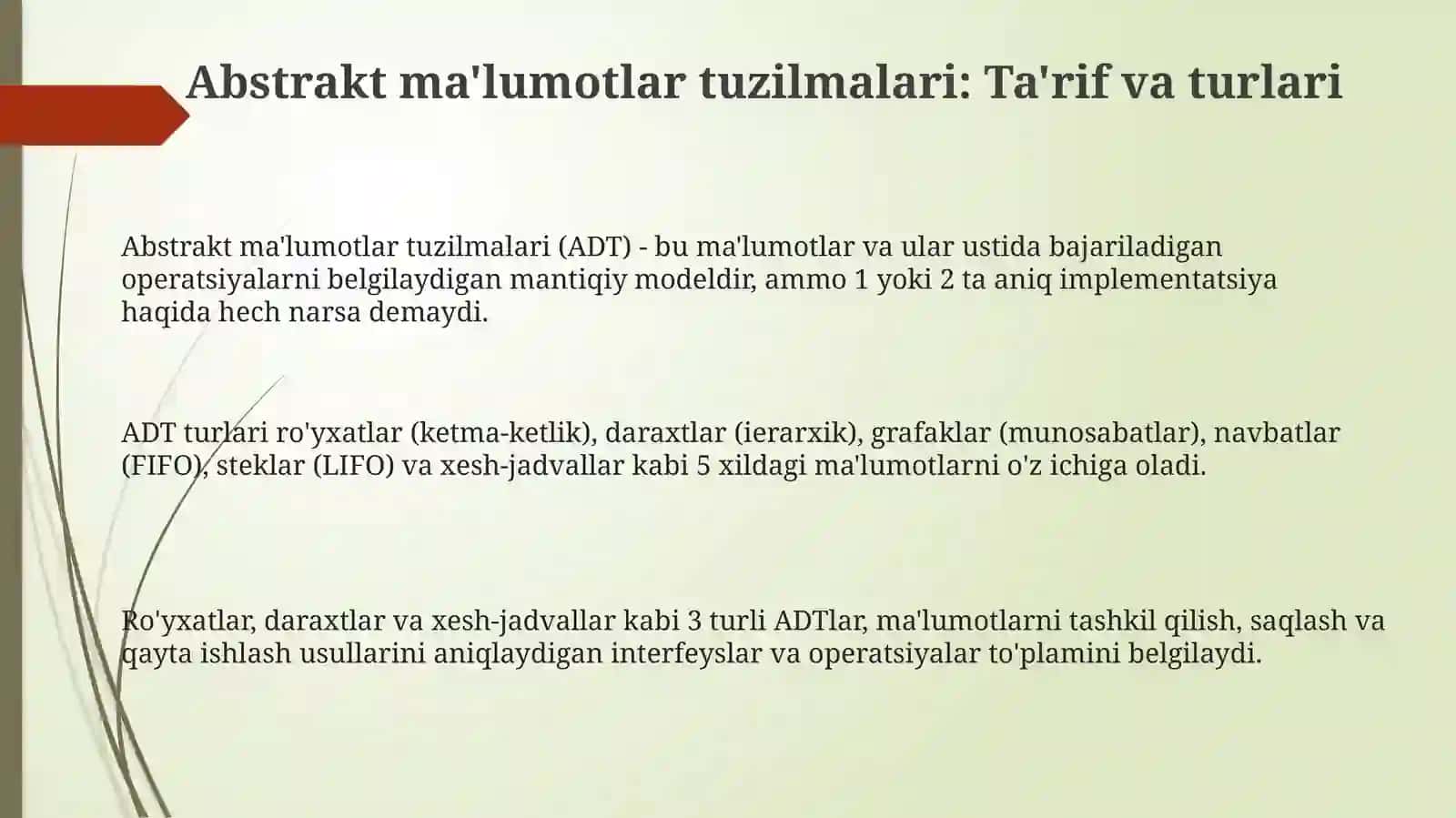 Abstrakt Ma'lumotlar Tuzilmalari 3